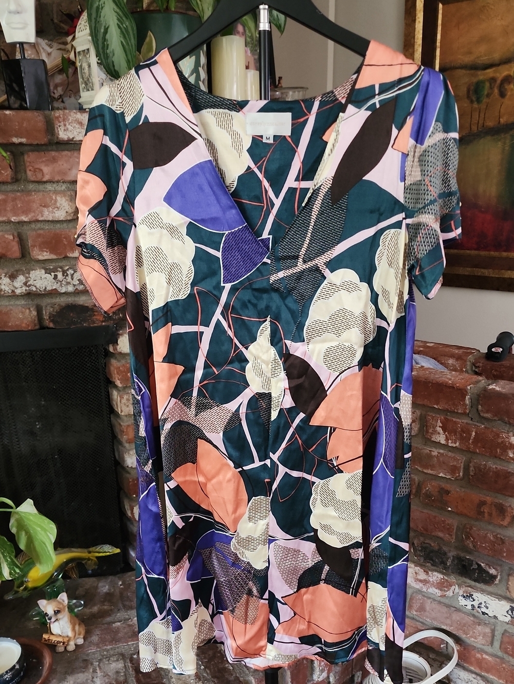 Anthropologie Corey Lynn Calter Abstract Floral Shift Dress Size M